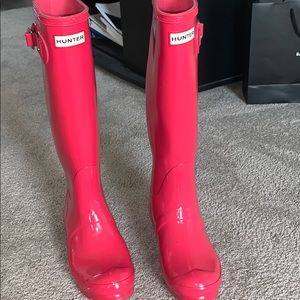 Beautiful rare pink Hunter rain boots